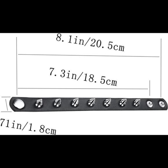 taffeta alley Leather Bracelet Studded Spike Rivet Cuff Unisex Spike Choker main image 2